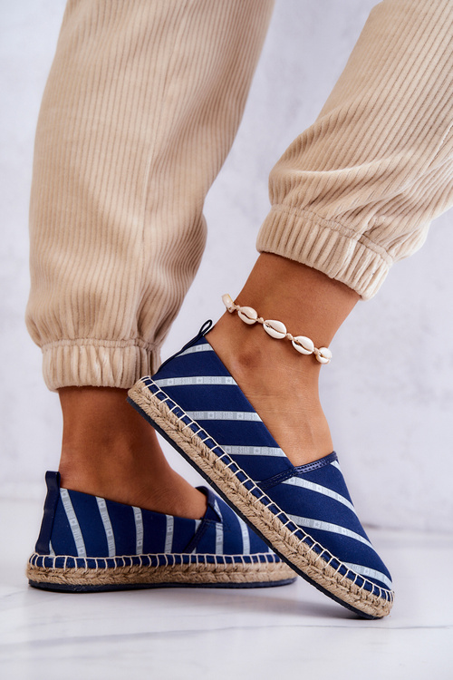 Damskie Klasyczne Espadryle Big Star JJ274960 Granatowe