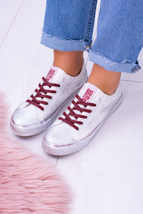 Big Star Białe Posrebrzane Tenisówki Trampki BB274014