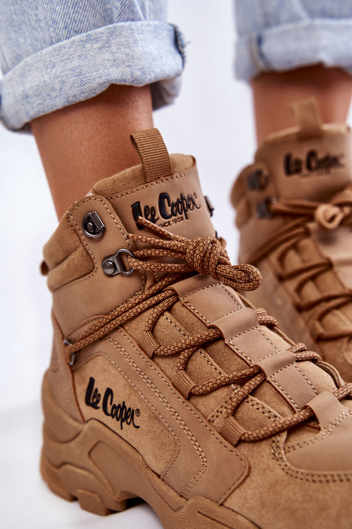 Damskie Buty Trekkingowe Trapery Lee Cooper LCJ-22-31-1442 Brązowe