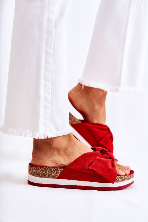 Klapki Na Platformie Czerwone So Comfy