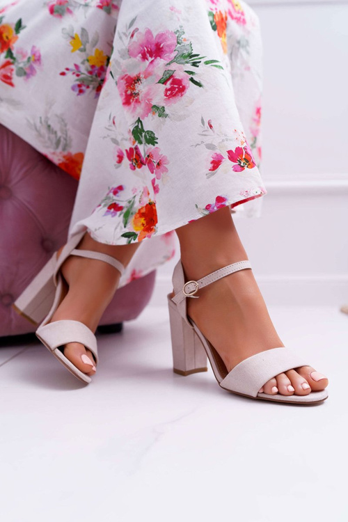 Sandały Damskie Zamszowe Beżowe Baloo