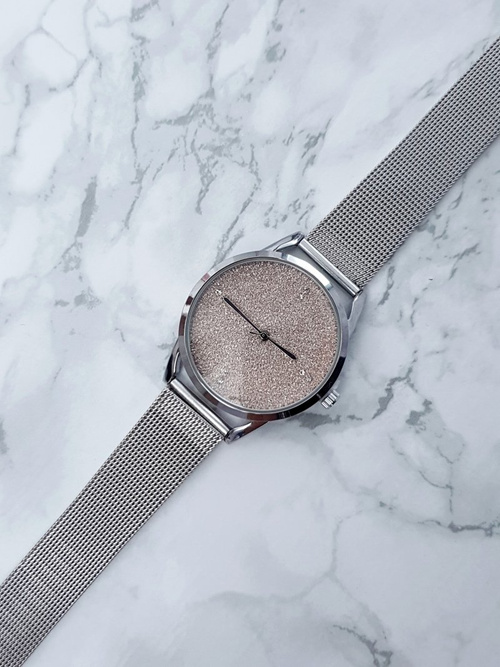 Michael John Damski Srebrny Zegarek Bransoleta Brokat Rapter