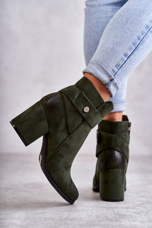 Damskie Zamszowe Botki La.Fi 260041BGR-SU Zielone