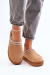 Wygodne Obuwie Domowe Kapcie Z Haftem Damskie Inblu FX000021 Camel