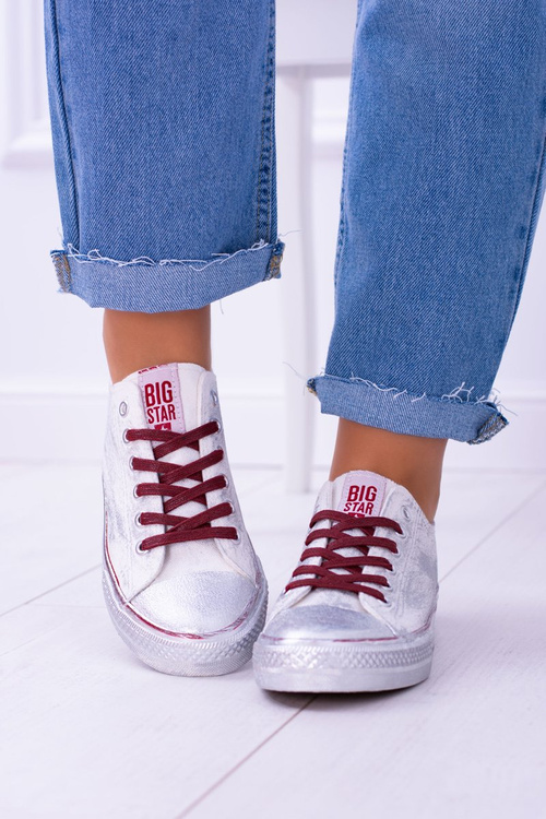 Big Star Białe Posrebrzane Tenisówki Trampki BB274014