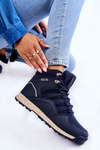 Damskie Wysokie Buty Trekkingowe Big Star KK274611 Granatowe
