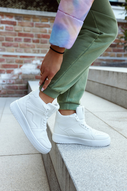 Wysokie Damskie Buty Sportowe Białe Megithoe