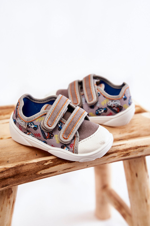 Dziecięce Tenisówki Autka Befado 907P139 Szare