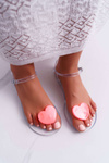 Sandały Damskie Płaskie Gumowe Serduszko Coral Imanda