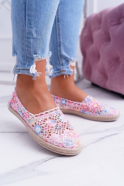 Lekkie Różowe Espadryle Damskie Tenisówki Forga