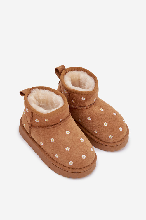 Śniegowce Dziecięce Ozdobione Kwiatuszkami Camel Gracina