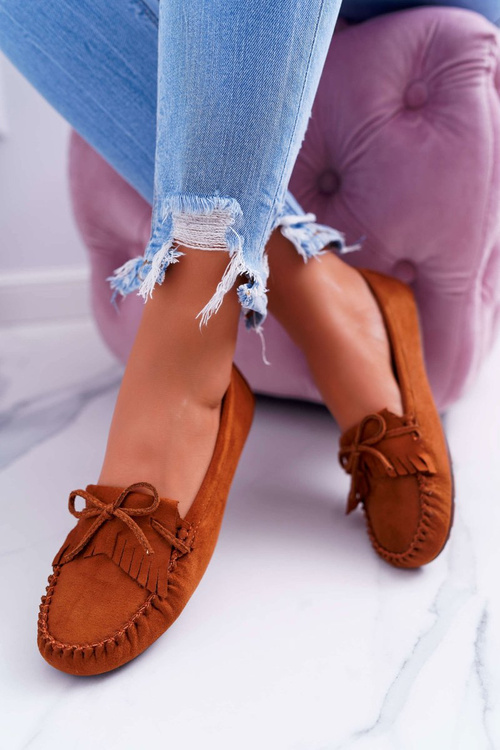 Mokasyny Damskie Zamszowe Camel Espanto