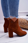 Botki Damskie Na Obcasie Sergio Leone Camel BT525
