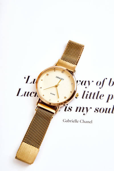 Zegarek Na Bransolecie Mesh Bez Niklu ERNEST Złoty