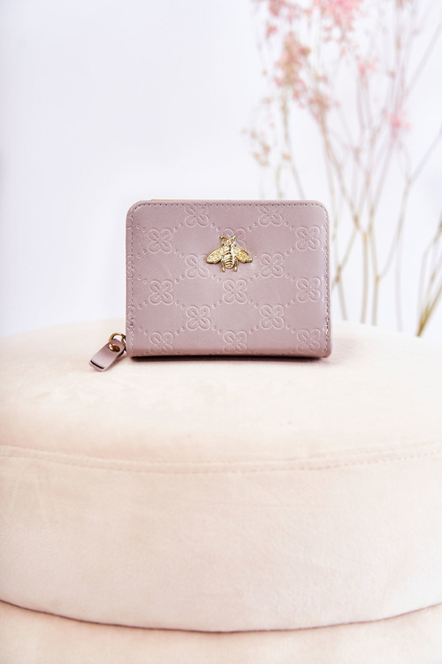 Damski Mały Portfel Z Ozdobą Szary Sanchos