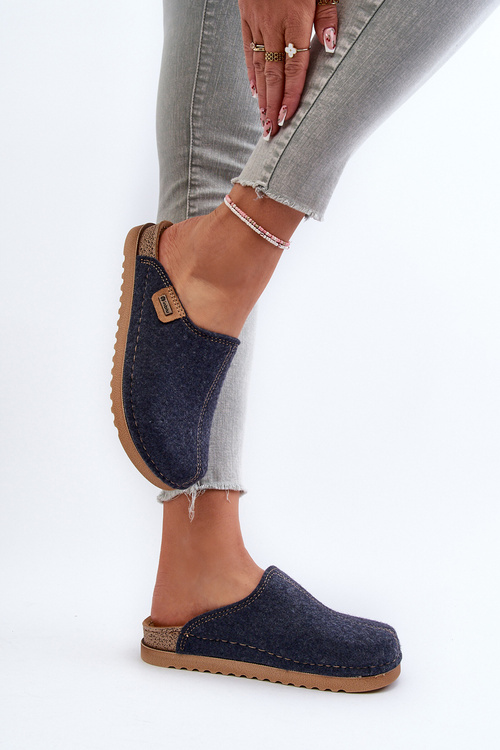 Damskie Obuwie Domowe Kapcie Inblu DJ000010 Granatowe