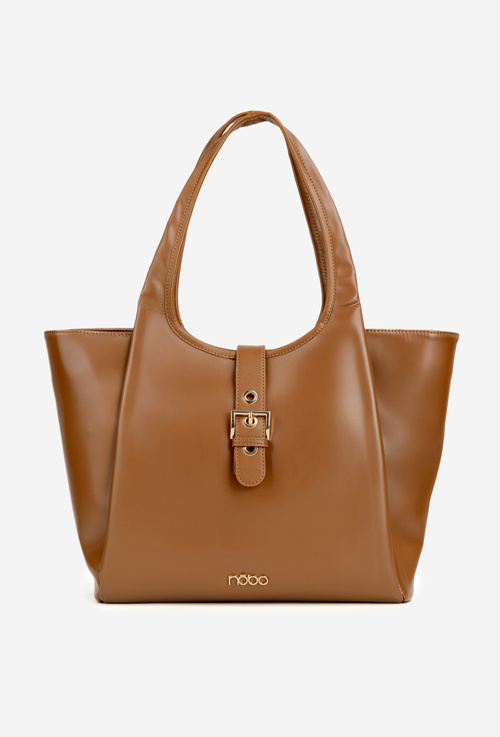 Torebka Shopperka Z Klamrą NOBO BAG6010-017 Jasnobrązowa