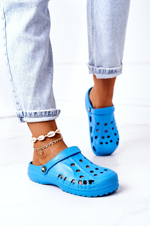 Damskie Piankowe Klapki Kroksy EVA Niebieskie