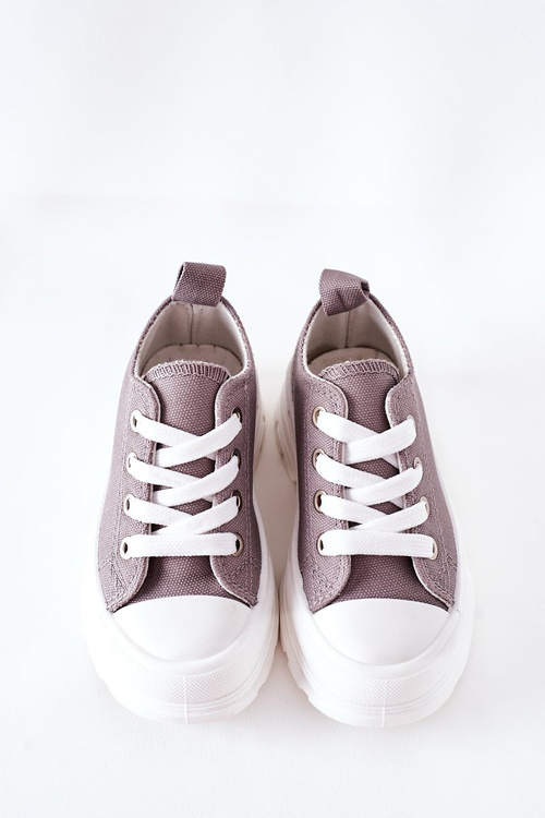 Dziecięce Trampki Na Platformie Szare Travel Time