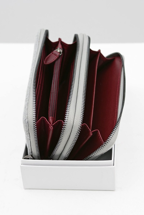 Duży Szary Damski Portfel