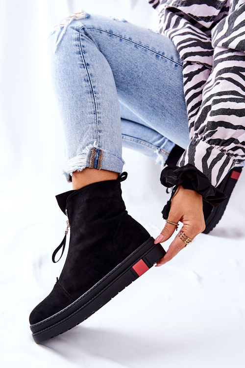 Botki Damskie Na Platformie Czarne Charlee