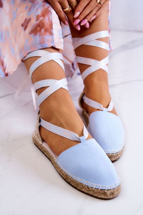 Damskie Wiązane Espadryle Big Star JJ274863 Niebieskie