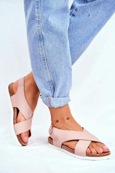 Sandały Damskie Big Star Pudrowy Róż FF274624