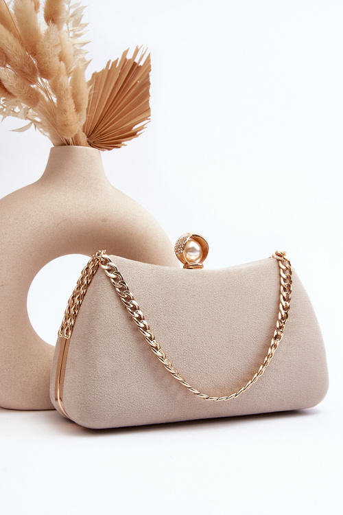 Torebka Wizytowa Kopertówka Nadrei Beżowa