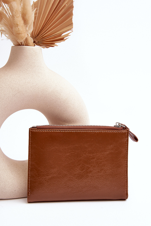 Damski Portfel Z Ekoskóry Brązowy Cudea