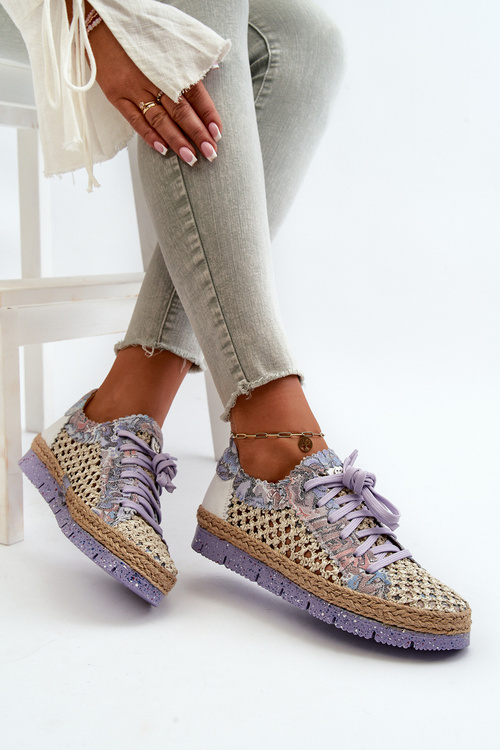 Półbuty Damskie Skórzane Maciejka 05897-05 Fioletowe