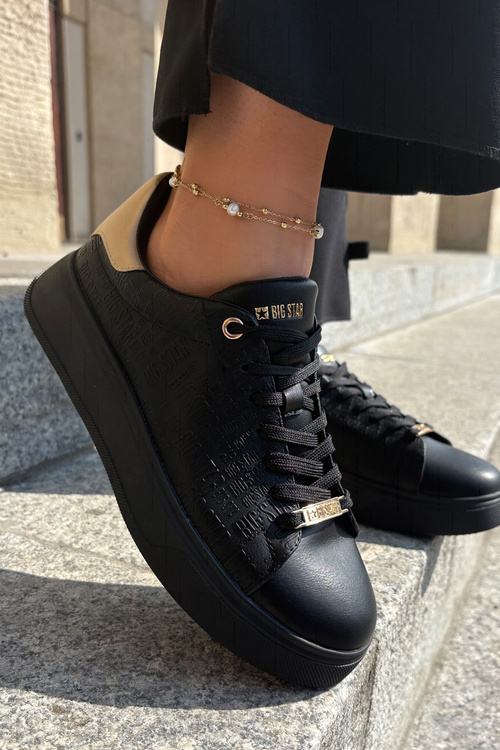 Sneakersy Damskie Z Eko Skóry Big Star RR274257 Czarne