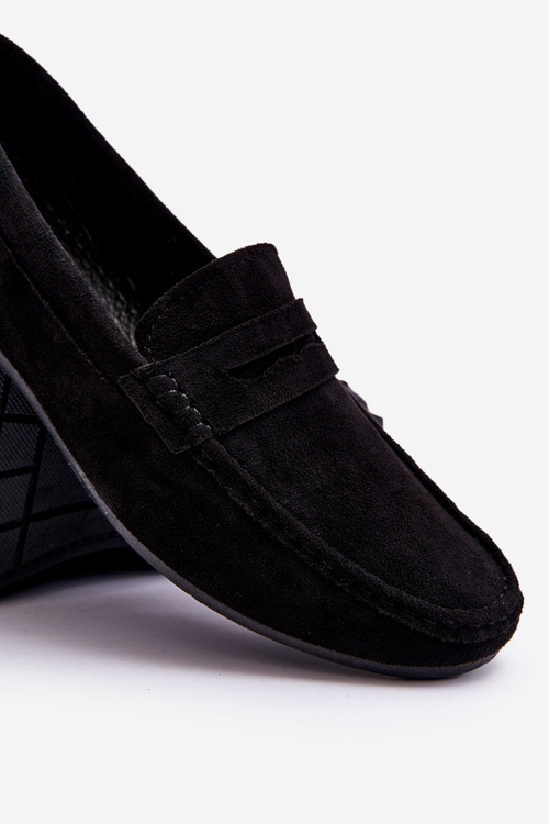 Męskie Zamszowe Mokasyny Czarne Mack