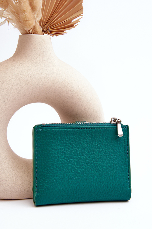 Damski Portfel Portmonetka Z Ekoskóry Zielony Lazara