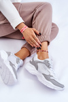 Damskie Lekkie Sportowe Buty Big Star LL274375 Biało-Szare