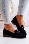 Zamszowe Półbuty Mokasyny Czarne Yasmin