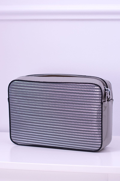 Szara Lakierowana Torebka Damska Not Scared