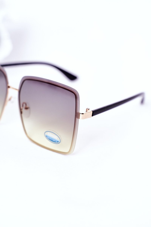 Złote Kwadratowe Okulary Zielone Ombre