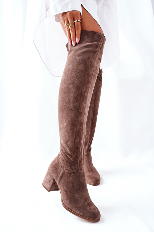 Zamszowe Kozaki Brązowe Nicole 2582