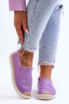 Klasyczne Damskie Espadryle Fioletowe Flaure 