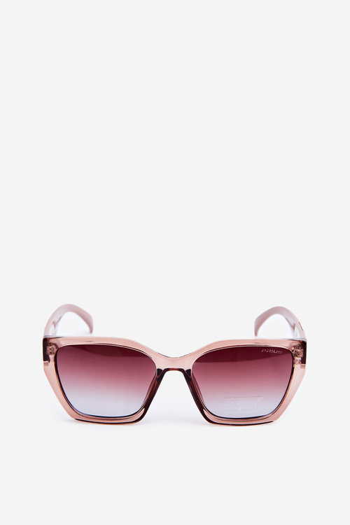 Damskie Klasyczne Okulary Przeciwsłoneczne Ze Złotymi Detalami UV400 Beżowe