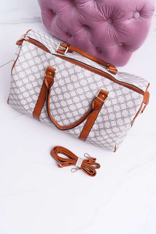 Torba Damska Duża Kuferek Brązowo Beżowa