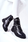 Ocieplane Botki Workery Z Ćwiekami Czarne Nephele