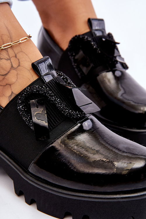 Lakierowane Półbuty Z Ozdobami Czarne Keily