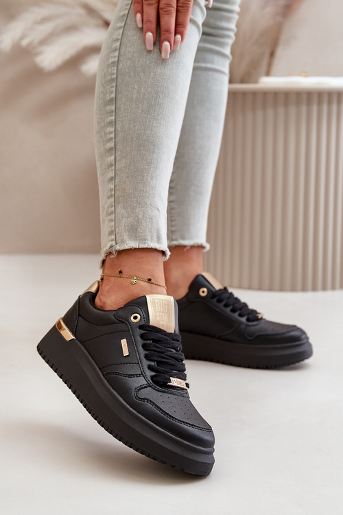 Sneakersy Damskie Na Platformie Big Star OO274758 HI-POLY SYSTEM Czarne