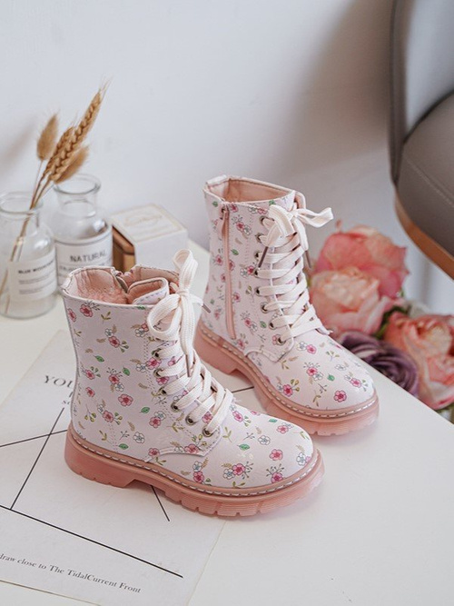 Ocieplane Botki Dziecięce Na Suwak Różowe Dolida