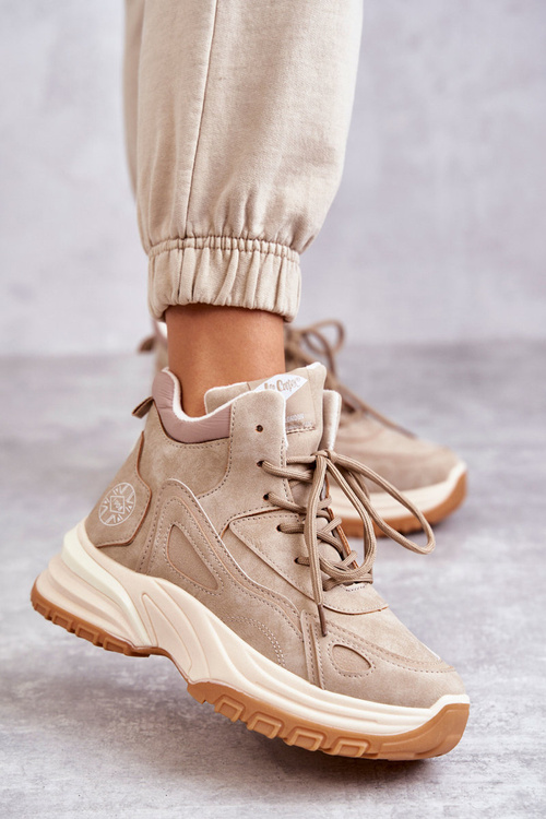 Trapery na platformie Lee Cooper LCJ-22-44-1352L Beżowe