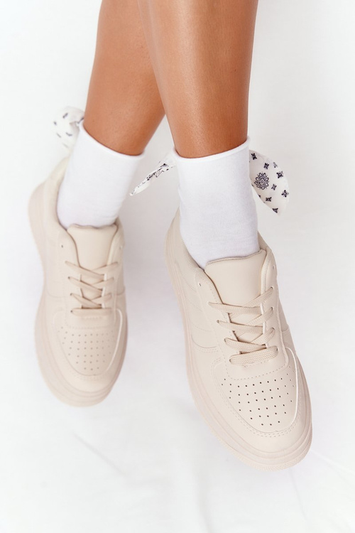 Damskie Sportowe Buty Na Platformie Beżowe This Is Me