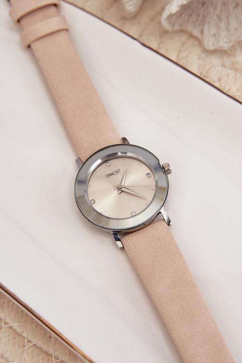 Zegarek Damski Z Beżowym Paskiem Ernest E62035L