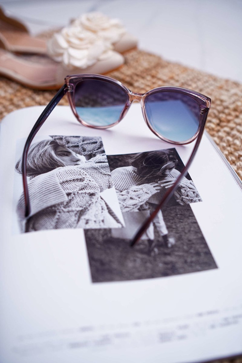 Okulary Przeciwsłoneczne Prius PR-V26 Brązowe Różowe Szkła Brokat