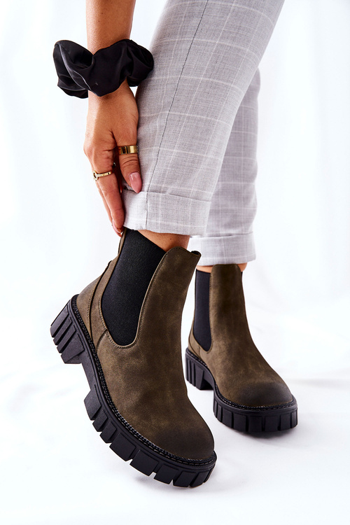 Botki Workery Trapery Ocieplane Sergio Leone TR761 Zielone